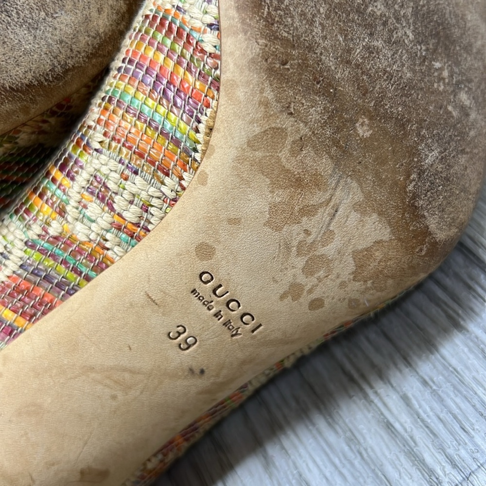 Gucci Raffia Peep-Toe Heels - Picture 12 of 13